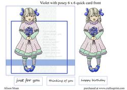 Violet with a Posy 6x6in Quick Card