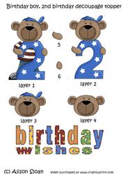 2nd Birthday Decoupage Topper