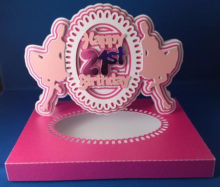 21st Girly Birthday Card & Box