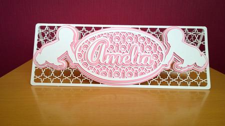 Amelia Name Plaque Card