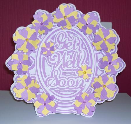 Round Floral Get Well Soon Card