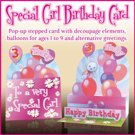 Birthday Pop Up Card 'special Girl'