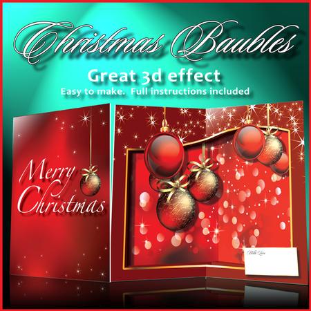 3D Red Christmas Baubles
