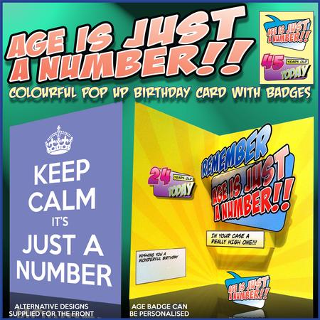 Age is Just a Number Pop Up Birthday Card