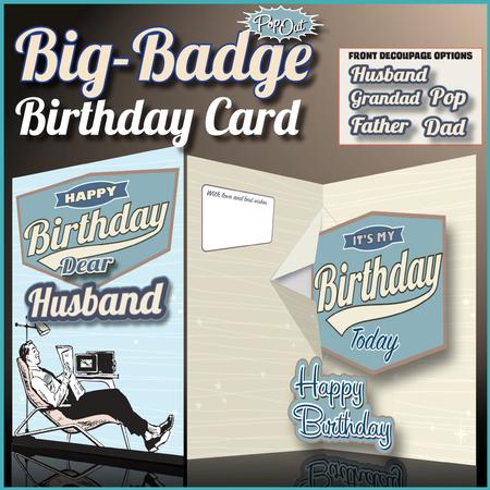 Dad, Grandad Big-badge Birthday Card