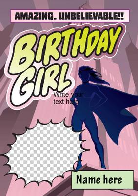 Birthday Girl Comic Style