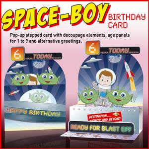 Space-boy Pop Up Birthday Card