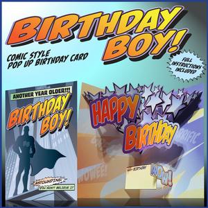 Birthday Boy Comic Style Pop Up
