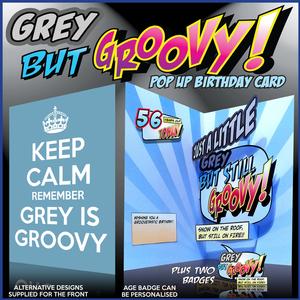 Grey But Groovy Pop Up Birthday Card
