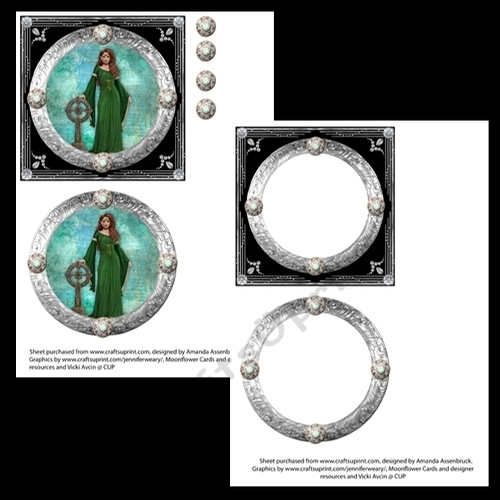 Green Celtic Fantasy Lady 5 Inch Card Kit 1