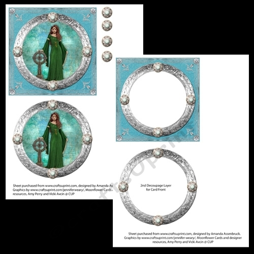 Green Celtic Fantasy Lady 5 Inch Card Kit 2