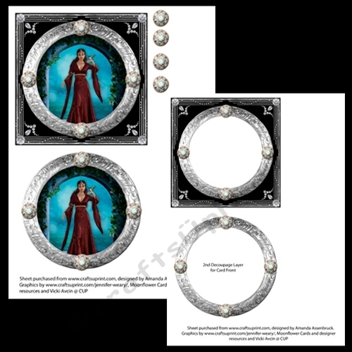 Red and Black Fantasy Lady 5 Inch Card Kit 1