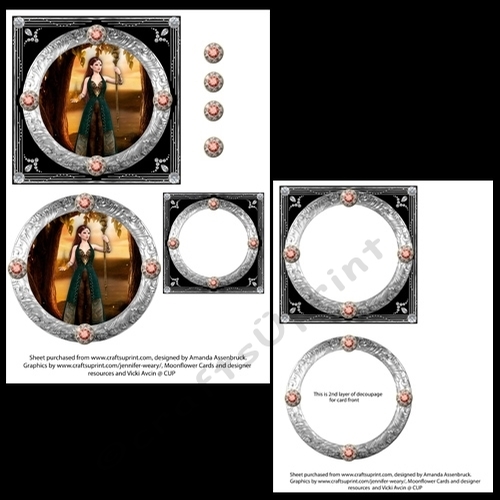 Orange and Black Fantasy Lady 5 Inch Card Kit 1