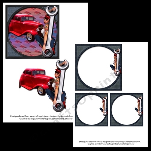 Denim Hotrod Pinup Inch Card Kit 1