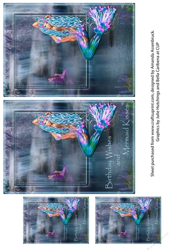 Mermaid Kisses 1 A6 Cardronts and Tags