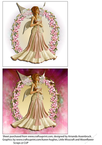 Pink Fairy Toppers 5x5 Inch Card Fronts