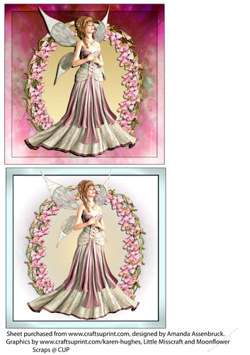 Pink Fairy Toppers V2 5x5 Inch Card Fronts