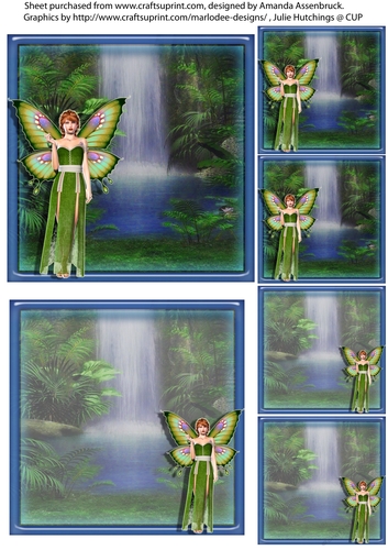 Green Fairy and Waterfall 5x5 inch Kit 