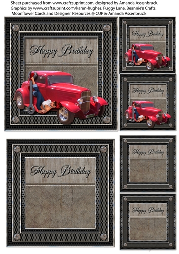 Vintage 5x5 Rock-a-Billy Pinup Mechanic Hotrod Quick Card 1