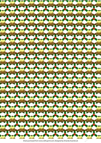 Christmas Holly and Pudding A4 paper 2