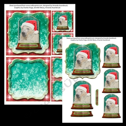 Christmas Globe Santa Bear 5x5 inch Kit 1