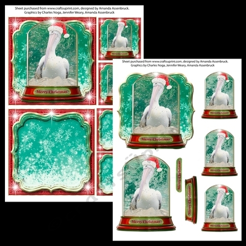 Christmas Globe Santa Pelican 5x5 inch Kit 1