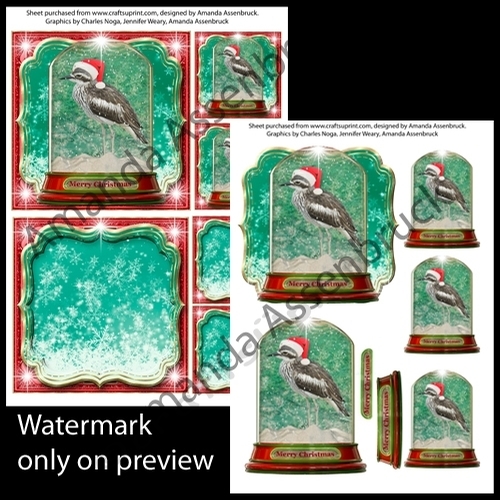 Christmas Globe Santa Curlew 5x5 inch Kit 1