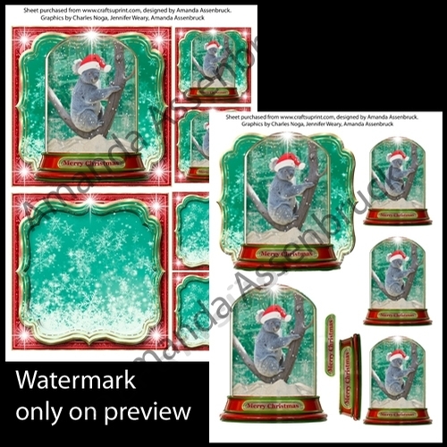 Christmas Globe Santa Koala 5x5 Inch Kit 1