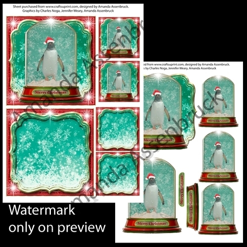 Christmas Globe Santa Penguin
