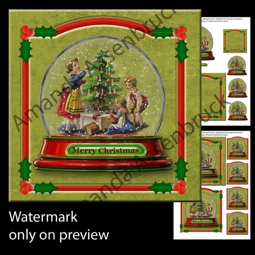 5x5 inch Snow Globe Tree 1