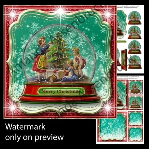 5x5 Inch Snow Globe Christmas Tree 2