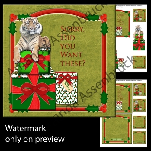 Sorry Tiger Christmas Decoupage Kit 1