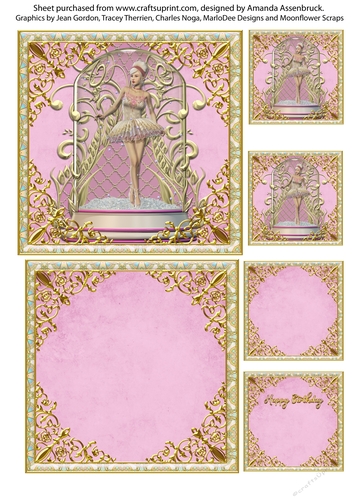 Ballerina Globe 1 5x5 inch Quick Card