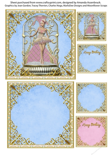 Ballerina Globe 2 5x5 inch Quick Card