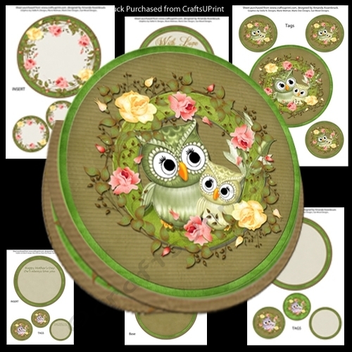 Owl Rocker Card Kit 1 Greens