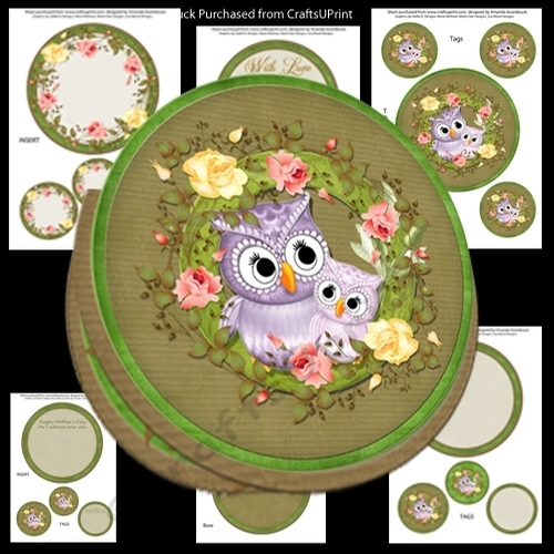 Owl Rocker Card Kit 4 Purple