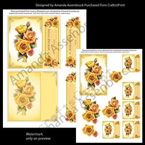 Yellow and Peach Mothers Day Roses 5x5 Kit 1