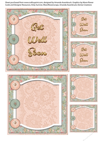 Pastel Brad Floral Get Well Soon 5x5 Quick Card 1