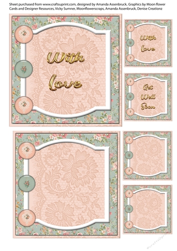 Pastel Brad Floral With Love 5x5 Quick Card 1