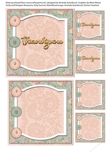 Pastel Brad Floral Thankyou 5x5 Quick Card 1