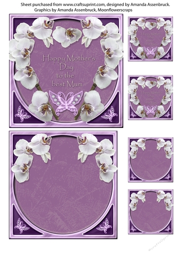 Purple Orchid Mothers Day Quick Card