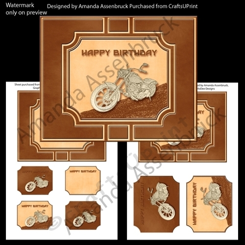 Born to Ride Faux Layered Birthday Motorbike Kit 1