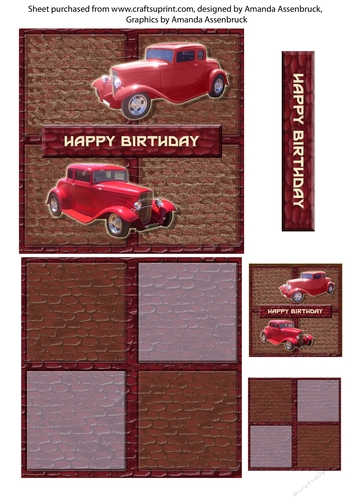 Hotrod Birthday 5x5 Quick Card 1