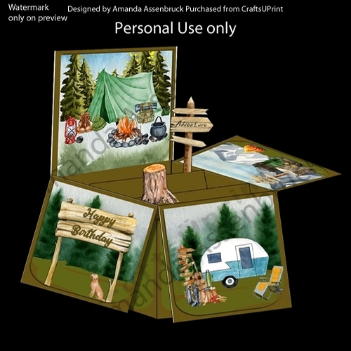 Birthday Camping Box card Kit