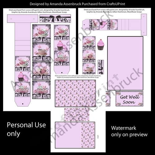 Ladies Teacups Birthday or Get Well Waterfall Kit 1