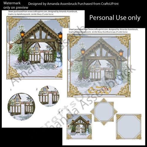 6 x6 Christmas Scene with circle pyramage Kit 2