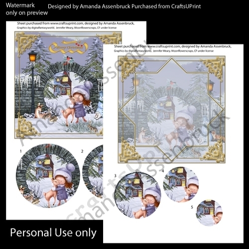 Christmas Hugs Peace on Earth Circle Pyramage Kit
