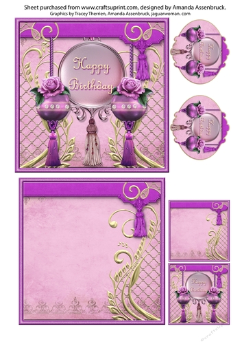 Pretty in Purple 5 inch Birthday Dangles Quick Card 1