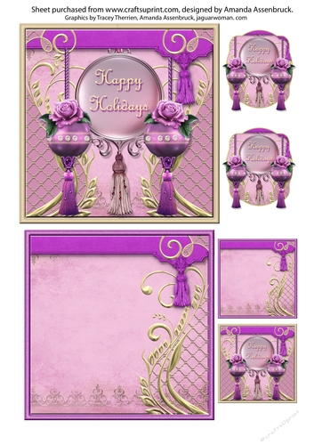 Purple Bauble Happy Holidays