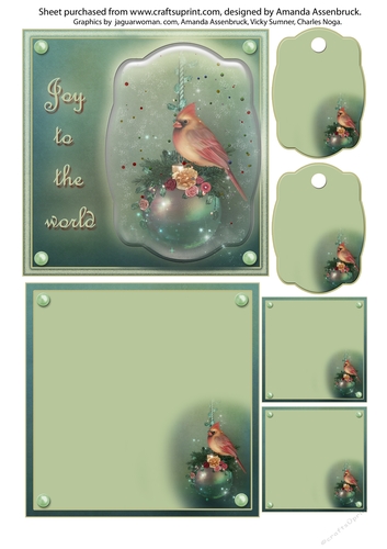 Joy to the World Faux Shaker Cardinal 5 inch Quick Card